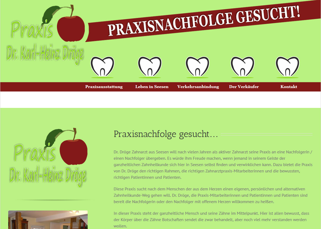 Zahnheilkunde Dr. Dröge Zahnarztpraxis Dr. Dröge Webdesign von SPIRIT MARKETING