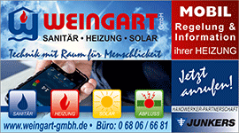 Weingart GmbH Heusweiler Weingart GmbH Heusweiler Heizungssteuerung Mobil - Anzeige Regional
